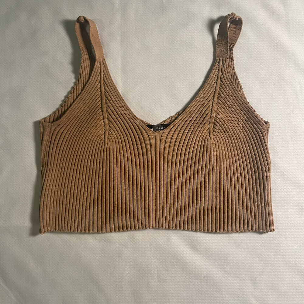 Cropped ribbed bralette top